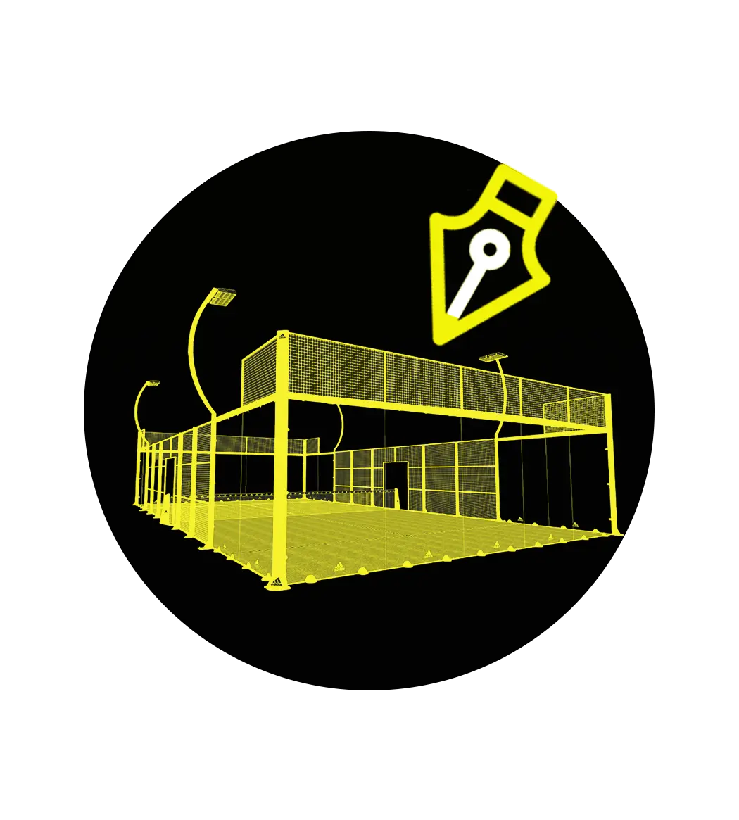 diseño de una cancha cerrada, Canchas de padel en México, pádel adidas merida, pádel mexicali
